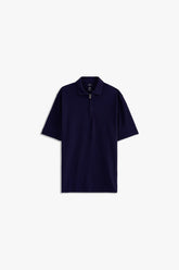 Textured Zipper Polo